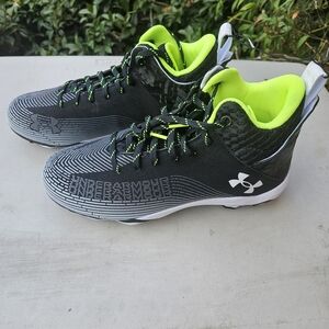 Under Armour Men's Black and Lime Athletic Shoes